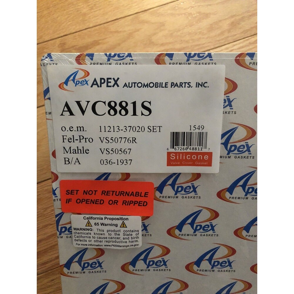 APEX AVC881S Valve Cover Gaskets For 2009-2016 Toyota Corolla 1.8L